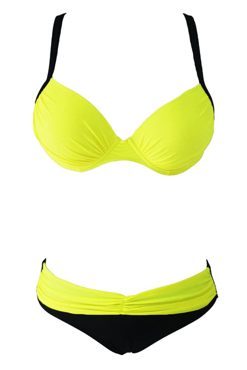 Sexy Padded Gather Push-Up Bikini Set